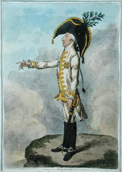 ハンナ・ハンフリーが1790年に出版した「The Archduke」（手彩色の銅版画） 作： James Gillray