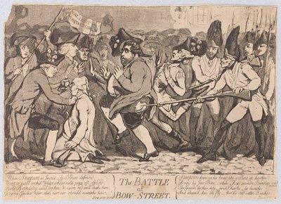 弓通りの戦い、パブ。 1788 作： James Gillray
