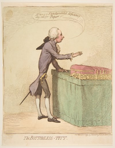 ボトムレスピット、1792年3月16日。 作： James Gillray