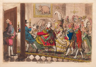 ブライダルナイト、パブ。 1797年（手描きの彫刻） 作： James Gillray