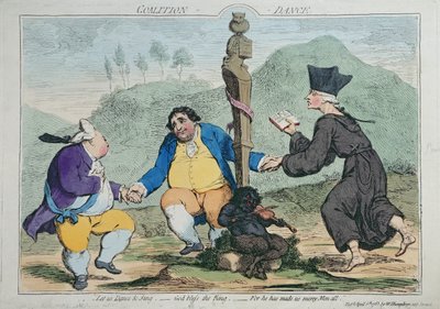 連合ダンス、ウィリアムハンフリーによって1783年に発行（手描きのエッチング） 作： James Gillray