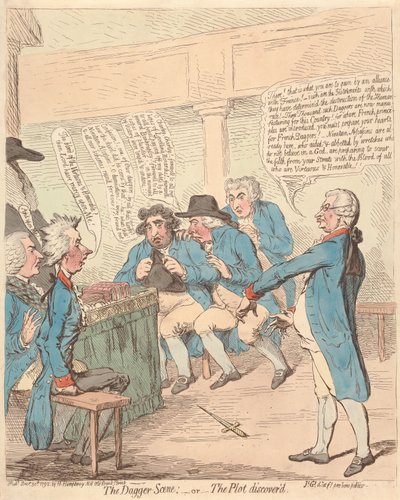 短剣の場面：- または - 発覚した陰謀 作： James Gillray