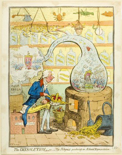 溶解、あるいは錬金術師によるエーテルの表現 作： James Gillray
