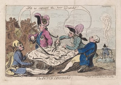 オランダの部門、パブ。 1787年（手描きの彫刻） 作： James Gillray
