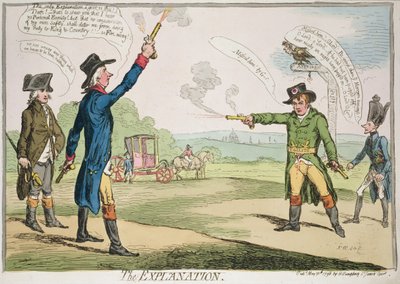 説明、ハンナハンフリーによって発行、1787年の手塗りのエッチング 作： James Gillray