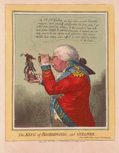 Brobdingnagの王とガリバー、パブ。 1803（手描きの彫刻） 作： James Gillray
