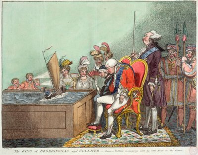 ブロブディンナグの王とガリヴァー、1804年以降（エングレーヴィング） 作： James Gillray