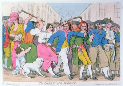 主題の自由、公開。 H・ハンフリー著、1779年10月15日 作： James Gillray