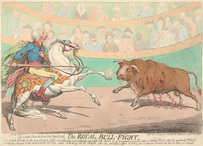 王室の闘牛 作： James Gillray
