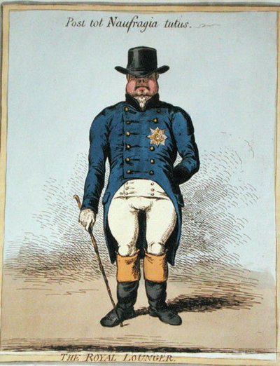 ロイヤルラウンジャー」（手彩色のエッチング） 作： James Gillray