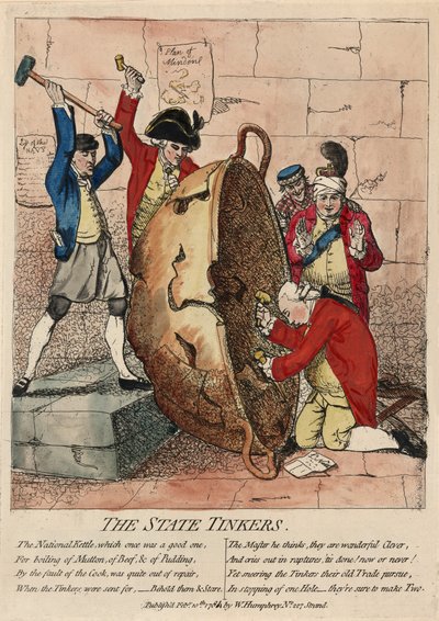 1780年2月10日、W。ハンフリーによって出版された州のティンカーズ（手書きの彫刻） 作： James Gillray