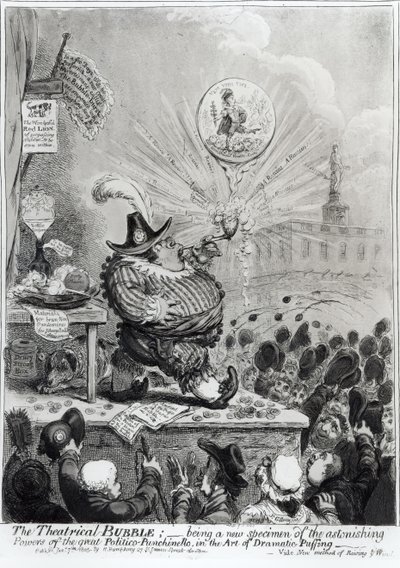劇場用バブル...ハンナ・ハンフリー発行（fl.1778-1822）1805（エッチングとアクアチント） 作： James Gillray