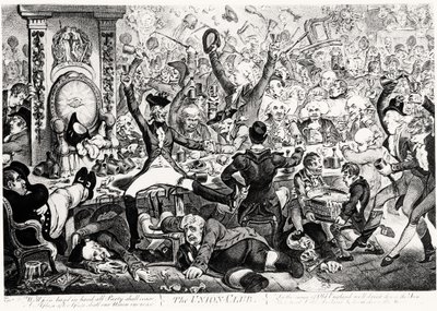 ユニオンクラブ、1801（カラー彫刻） 作： James Gillray