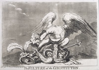 1789年にハンナハンフリーによって発行された憲法のハゲタカ 作： James Gillray