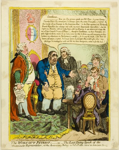 疲れ果てた愛国者 作： James Gillray