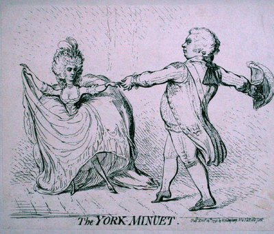 ハンナ・ハンフリーが1791年に出版した「ヨーク・メヌエット」（エッチング） 作： James Gillray
