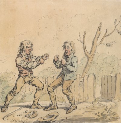殴り合いの二人の男 作： James Gillray