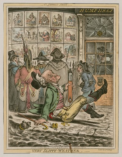 非常に滑りやすい天気 作： James Gillray