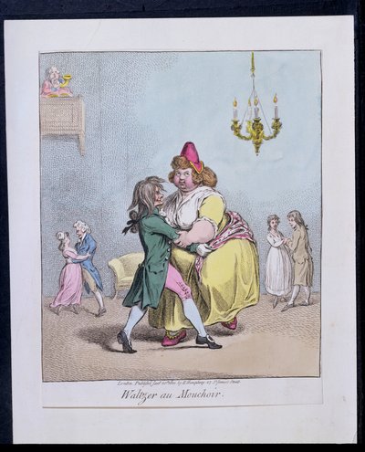 Waltzer au Mouchoir、ハンナハンフリーによって1800年に発行された（手描きのエッチング） 作： James Gillray
