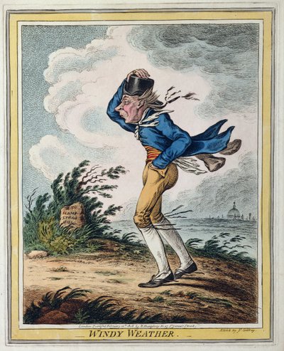 ウィンディウェザー、1808年にハンナハンフリーによって公開（手描きのエッチング） 作： James Gillray