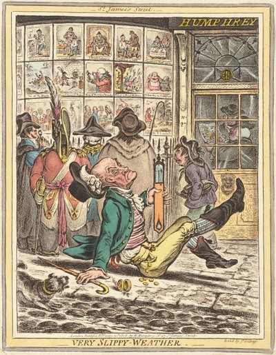 非常に滑りやすい天気 作： James Gillray after Rev. John Sneyd