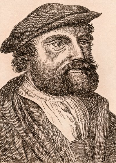 ハンス・ホルバイン・ザ・ヤンガー、1817年にロンドンで出版された「Authentic Originalsの有名な画家の肖像75枚」のイラスト 作： James Girtin