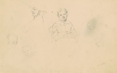 図の研究、1833年から43年（織紙上のグラファイト） 作： James Goodwin Clonney