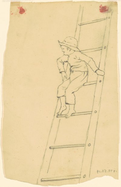はしごの上の少年 作： James Goodwyn Clonney