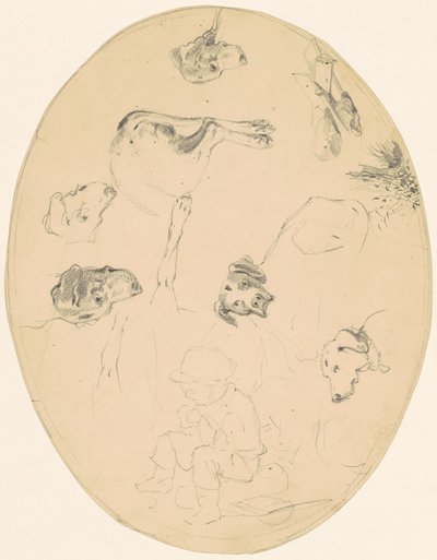犬と座っている男の子の研究 [直訳] 作： James Goodwyn Clonney