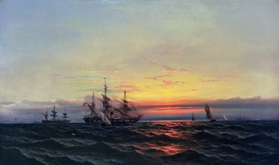 帆から蒸気へ（油彩・キャンバス） 作： James Hamilton