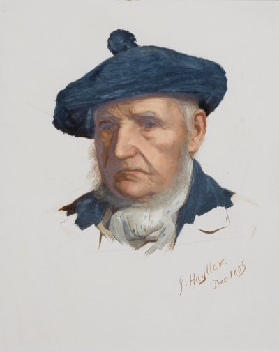 男の頭、1885年（カードに油彩） 作： James Hayllar