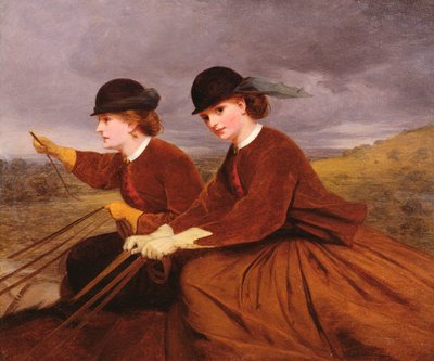 On the Downs-サイドサドルに乗る2人の女性 作： James Hayllar