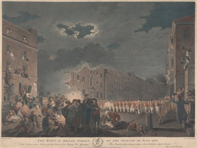 1780年6月7日のブロード・ストリートでの暴動 作： James Heath