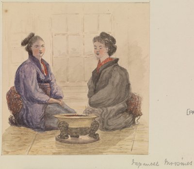 日本の「ムースメ」、1868年頃（水彩画） 作： James Henry Butt