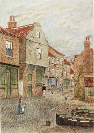 Old Shields（カードに置かれた紙に水彩、ボディカラー、鉛筆） 作： James Henry Cleet
