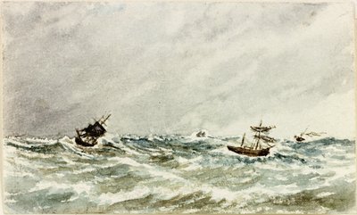 タイン沖の嵐（紙に水彩とボディカラー） 作： James Henry Cleet