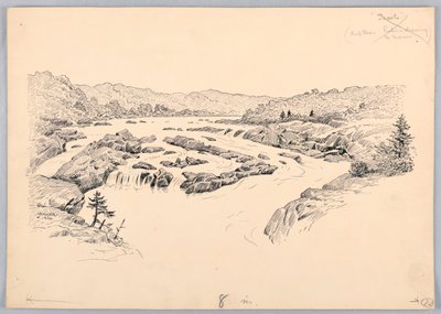 川の急流、1908 年 5 月 13 日、ワシントン貿易委員会の夕食会のデザイン 作： James Henry Moser