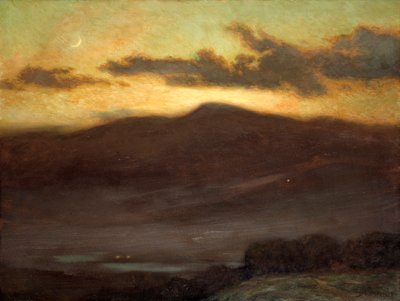 日没、マッキンタイア山、1907 年。 作： James Henry Moser