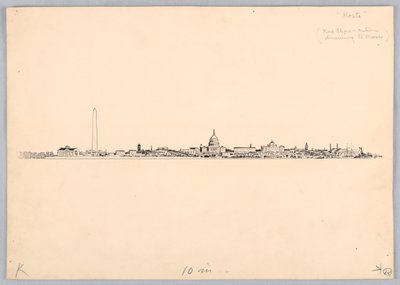 ワシントンのスカイライン、1908 年 5 月 13 日、ワシントン貿易委員会の夕食会のデザイン 作： James Henry Moser