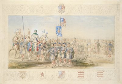 グレンリオン男爵、ゲールの騎士、1839年（紙に鉛筆、トイレ、ガッシュ、金の絵の具） 作： James Henry Nixon
