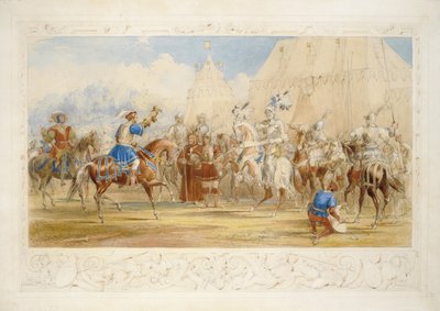 挑戦、1841年（紙に鉛筆、トイレ、ボディカラー） 作： James Henry Nixon