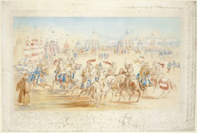The Melee（No. 1）、1839（紙に鉛筆とトイレ） 作： James Henry Nixon