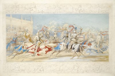 The Melee（紙に鉛筆、トイレ、ボディカラー） 作： James Henry Nixon