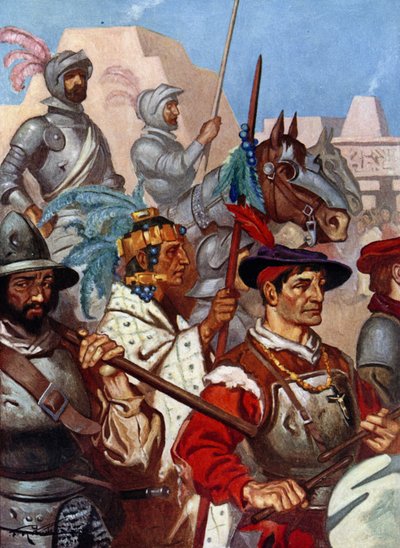 軍隊は武道の音にメキシコに入った 作： James Henry Robinson