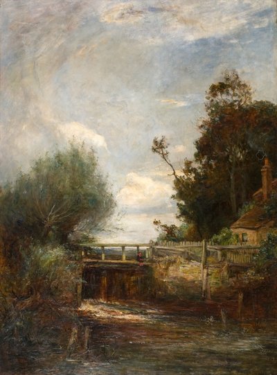 コルネ川のロック（キャンバスに油彩） 作： James Herbet Snell