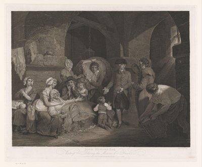 ジョン・ハワードが刑務所にいる家族を訪問 John Howard Esq Visiting and Relieving of a Miseries of a Prison (オブジェクトのタイトル) 作： James Hogg