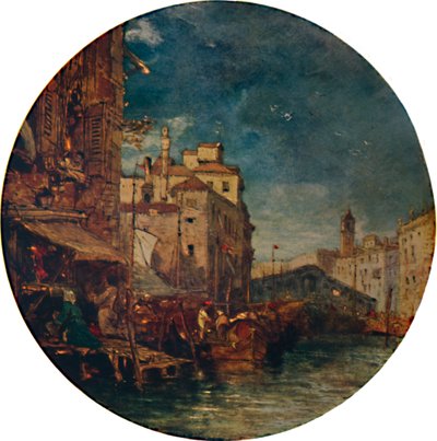 リアルトが遠くにあるヴェネツィアの大運河の眺め、c1850、1935 作： James Holland