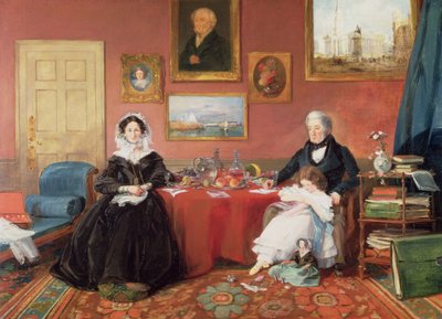1841年の応接室にいるラングフォード家 作： James Holland