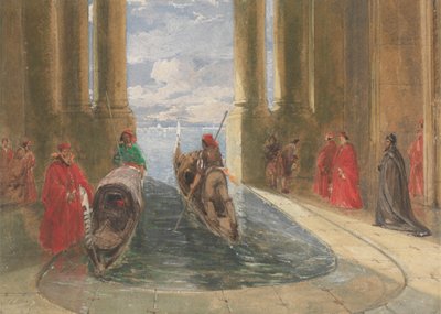 Dignitários venezianos embarcando em gôndolas 作： James Holland