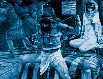 Samson breaks his cords by J James Tissot - Bible 作： James Jacques Joseph (after) Tissot